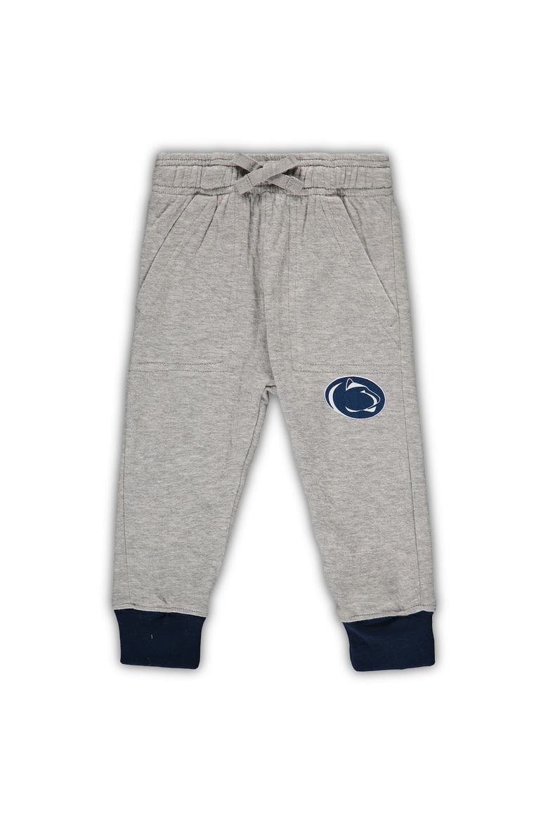 Infant Wes & Willy Heathered Gray/Navy Penn State Nittany Lions Jie Jie Long Sleeve Bodysuit & Pants Set, Alternate, color, Heather Gray