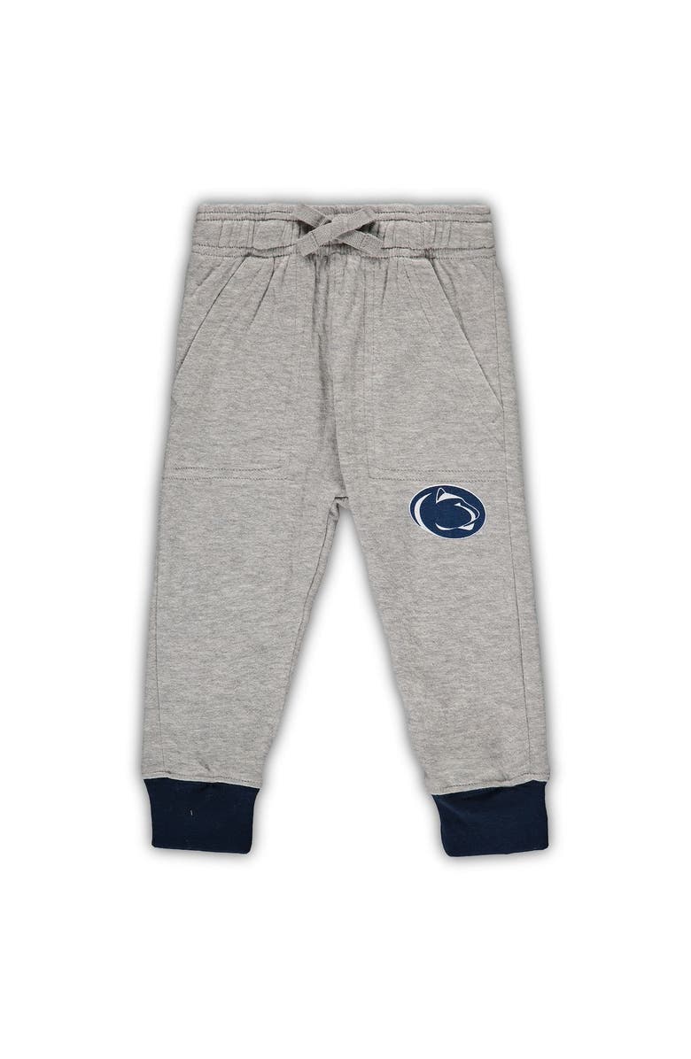 Wes & Willy Infant Wes & Willy Heathered Gray/Navy Penn State Nittany Lions Jie Jie Long Sleeve Bodysuit & Pants Set, Alternate, color, Heather Gray