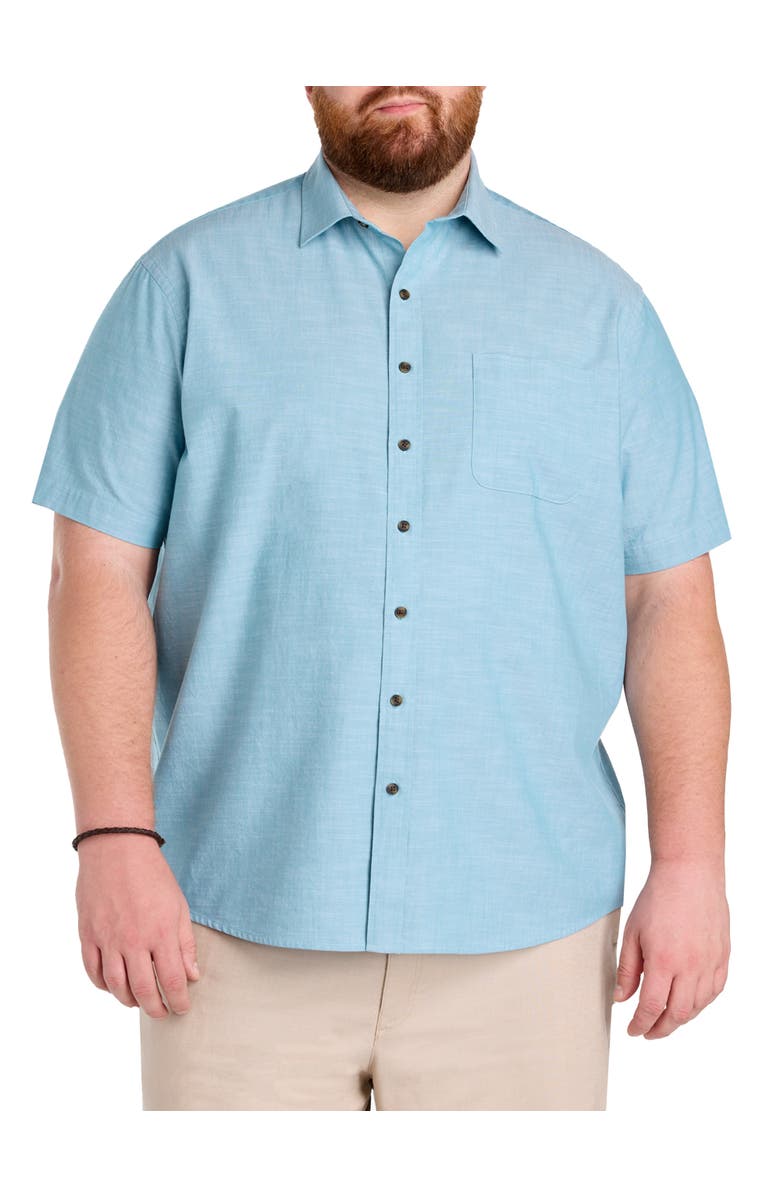 Oak Hill by DXL Big & Tall Washed Cotton Sport Shirt, Alternate, color, Deep Lagoon