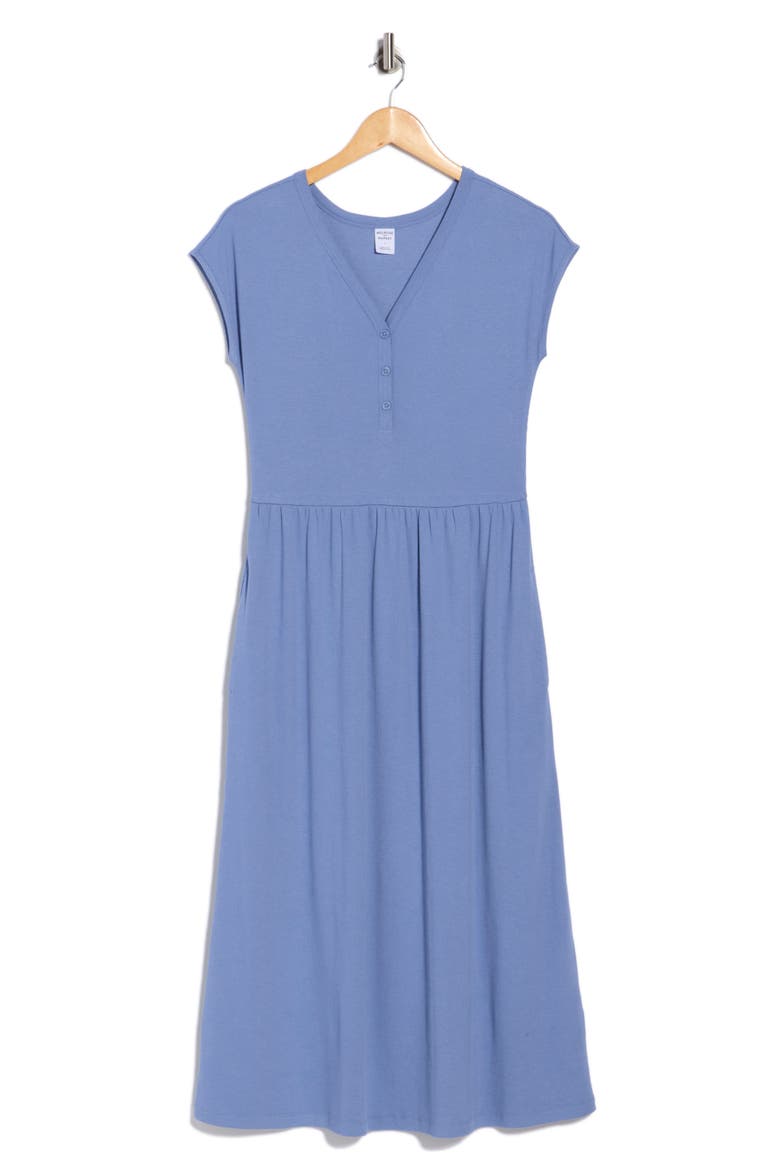 Henley Midi Dress, Alternate, color, BLUE BEYOND