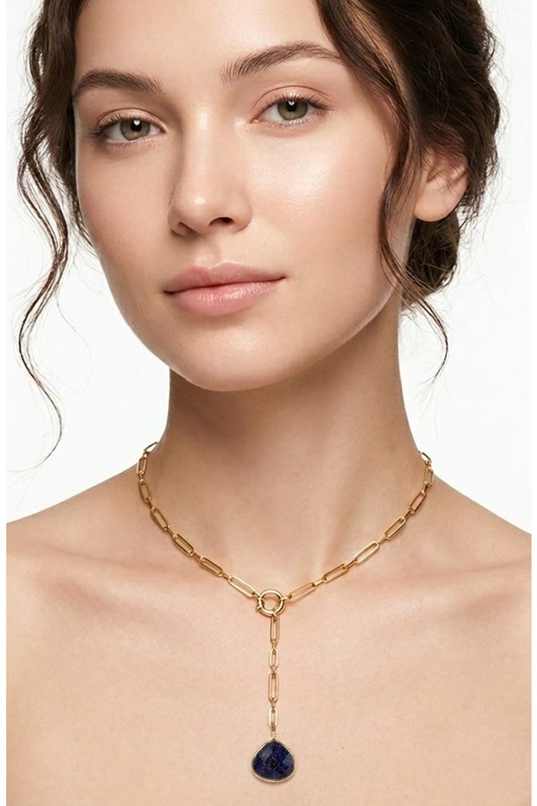 Galaxyite Quartz Lariat Necklace, Alternate, color, GOLD