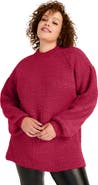 June + Vie Puff Sleeve Mockneck Sweater