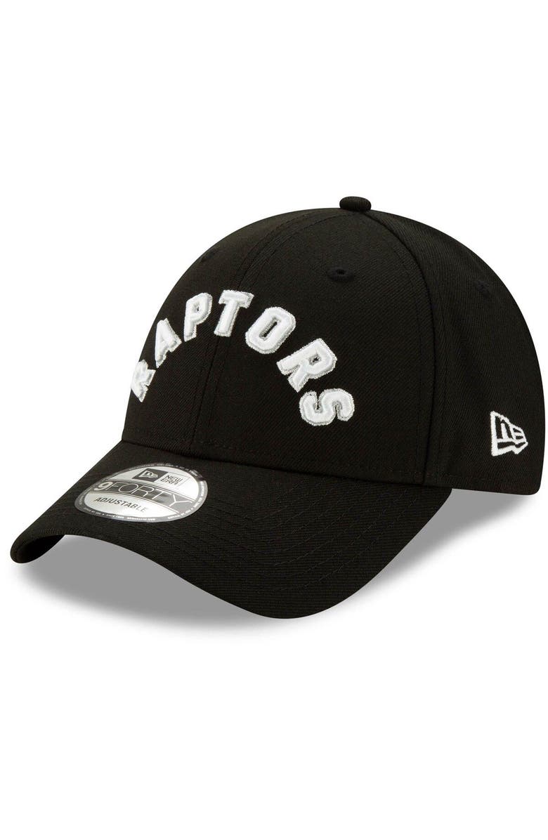 New Era Men's New Era Black Toronto Raptors Statement Edition Team Color 9FORTY Adjustable Hat, Main, color,