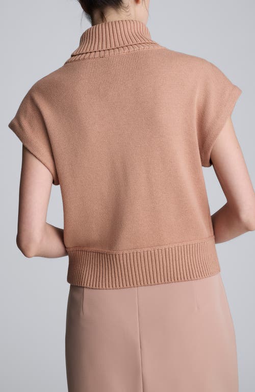 Kenneth Cole Short Sleeve Turtleneck Sweater In Brown