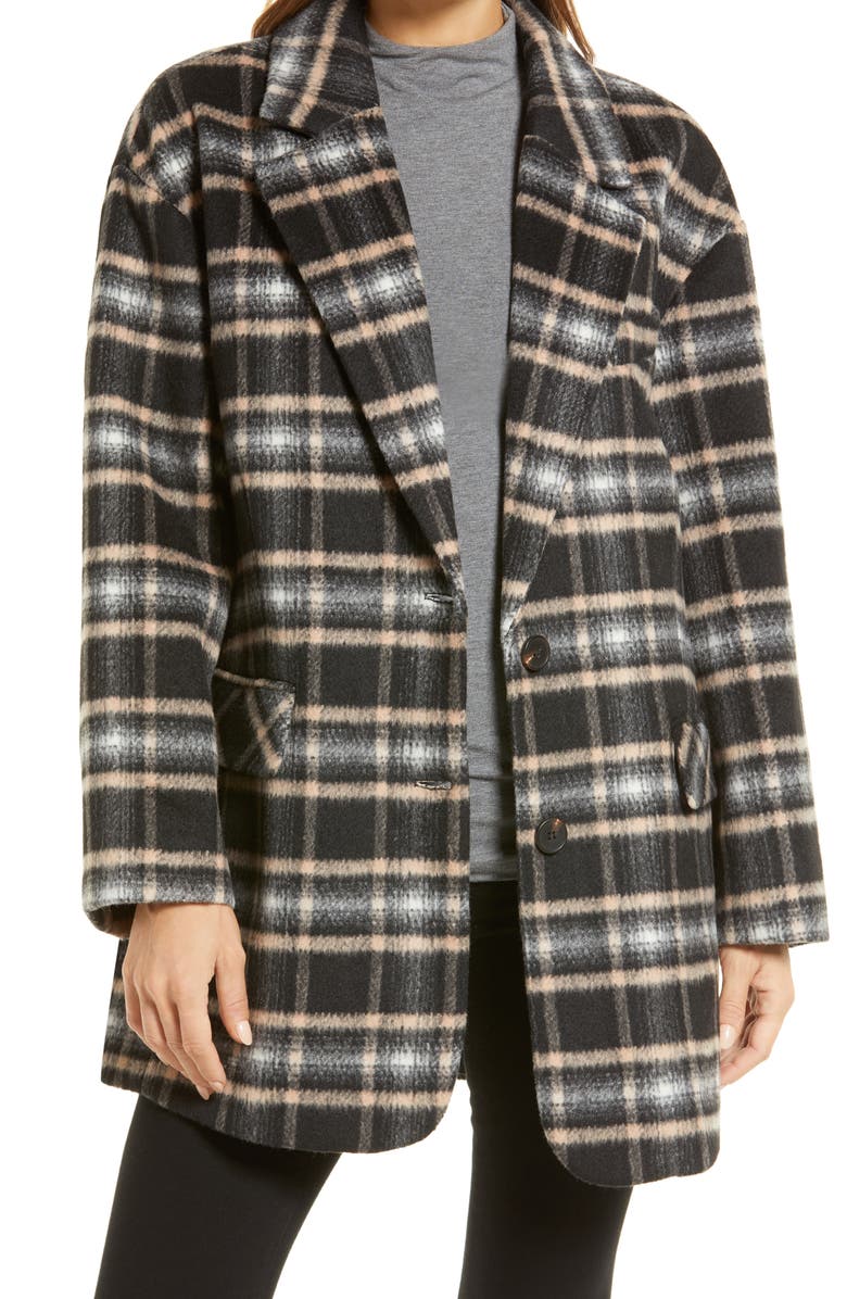 Avec Les Filles Plaid Oversize Blazer Coat, Main, color,