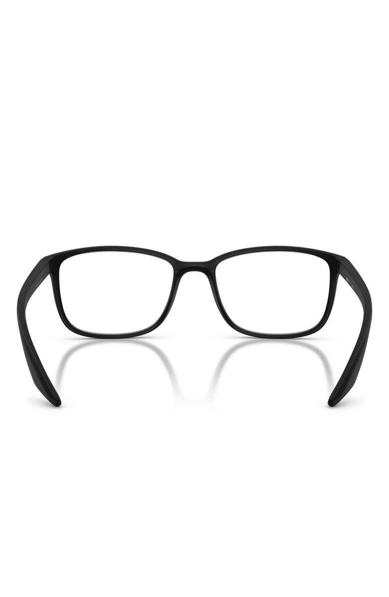 Prada Linea Rossa 53mm Pillow Optical Glasses, Alternate, color, Matte Black