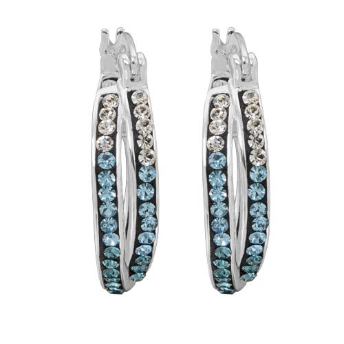 Crystalogy Crystal Inside Out Double Twist Oval Hoop Earrings In Multi