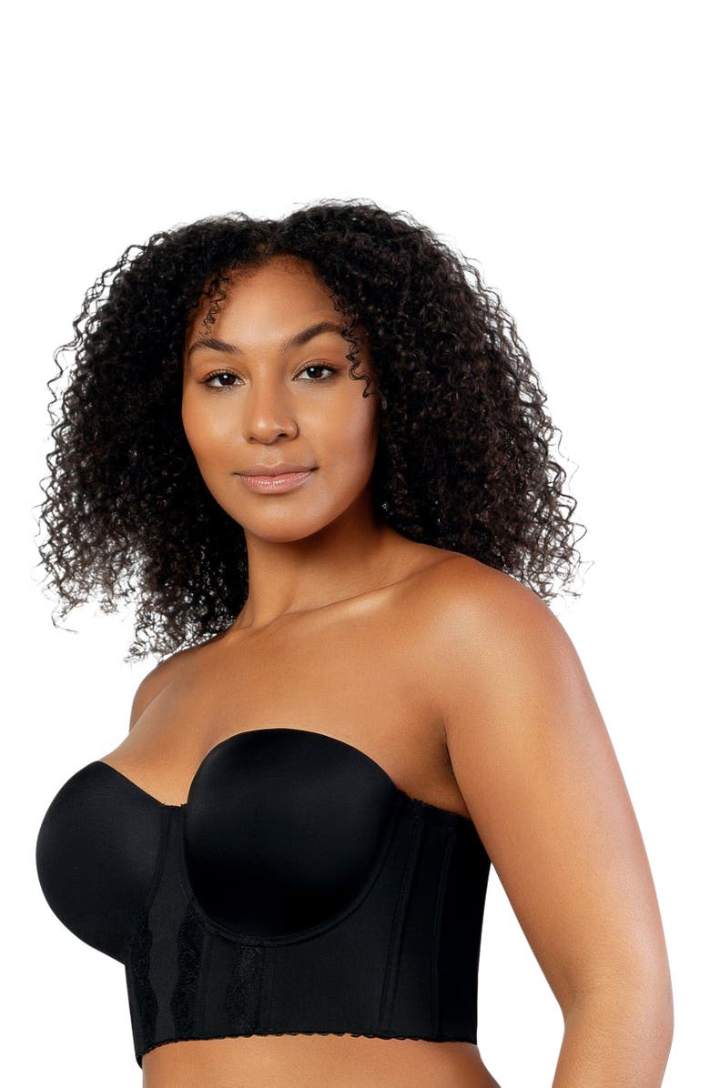 Parfait Elissa Full Busted Strapless Bustier, Alternate, color, Black