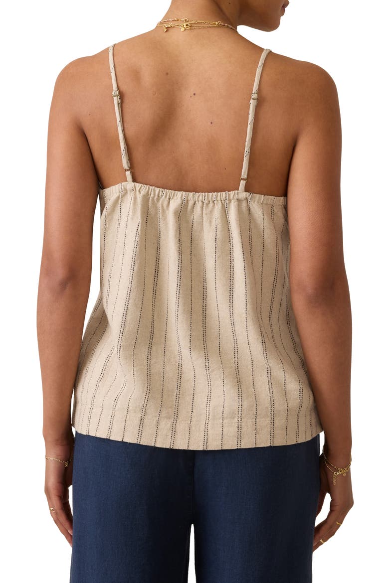 Riviera Stripe Linen Blend Camisole, Alternate, color, DRIFTWOOD STRIPE