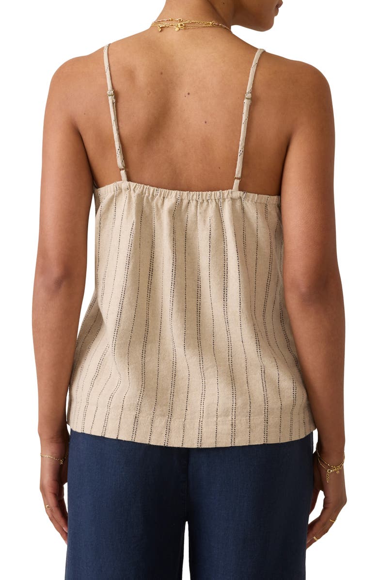 Faherty Riviera Stripe Linen Blend Camisole, Alternate, color, Driftwood Stripe