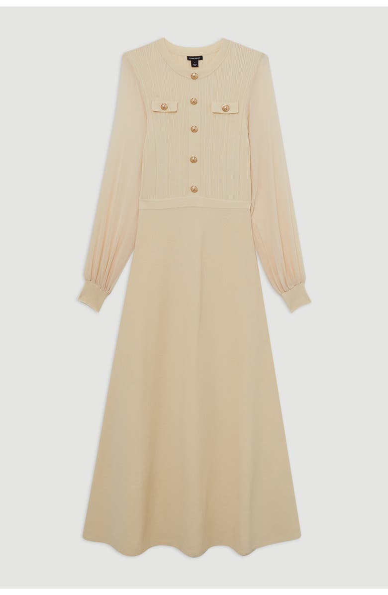 Karen Millen Viscose Maxi Knit Dress, Alternate, color, Cream