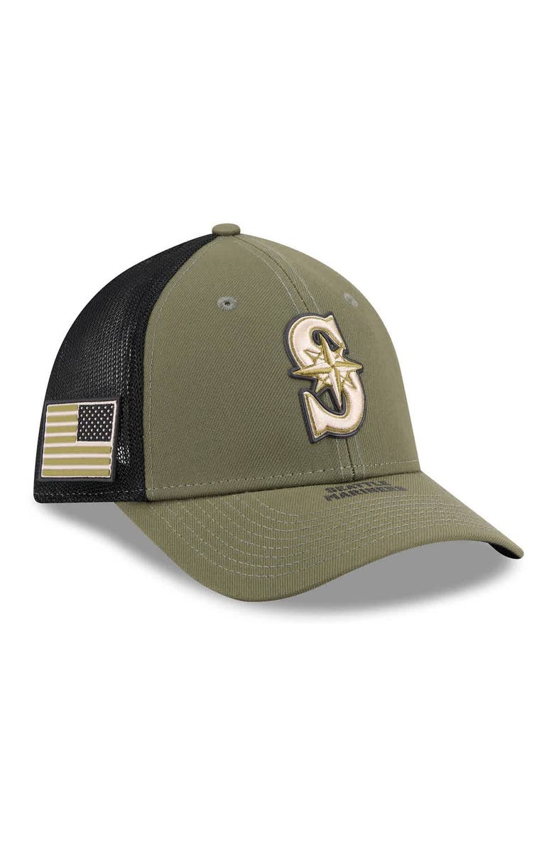 New Era Men's New Era  Olive Seattle Mariners 2026 Armed Forces Day 39THIRTY M-Crown Flex Hat, Main, color, Olive