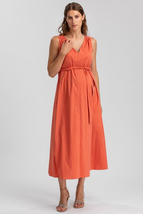 St. Tropez V-neck Maternity Dress in Poplin