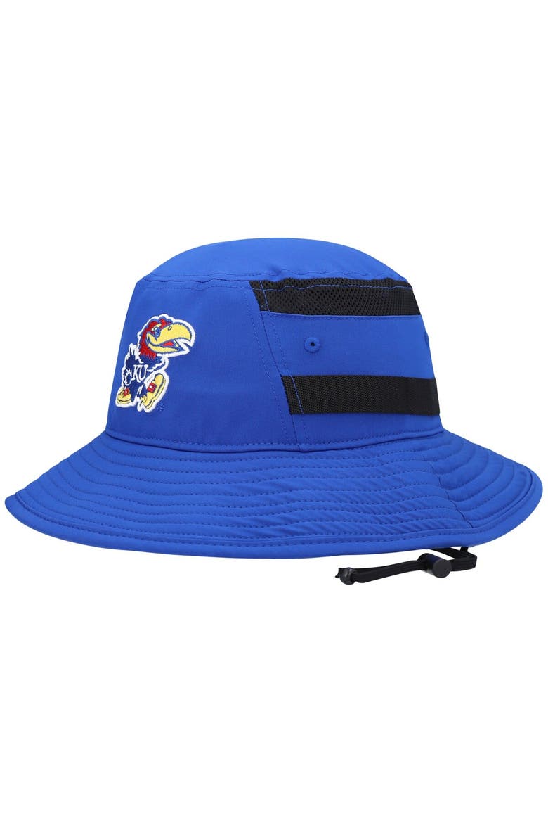 Men's adidas Royal Kansas Jayhawks 2021 Sideline AEROREADY Bucket Hat, Main, color, Royal