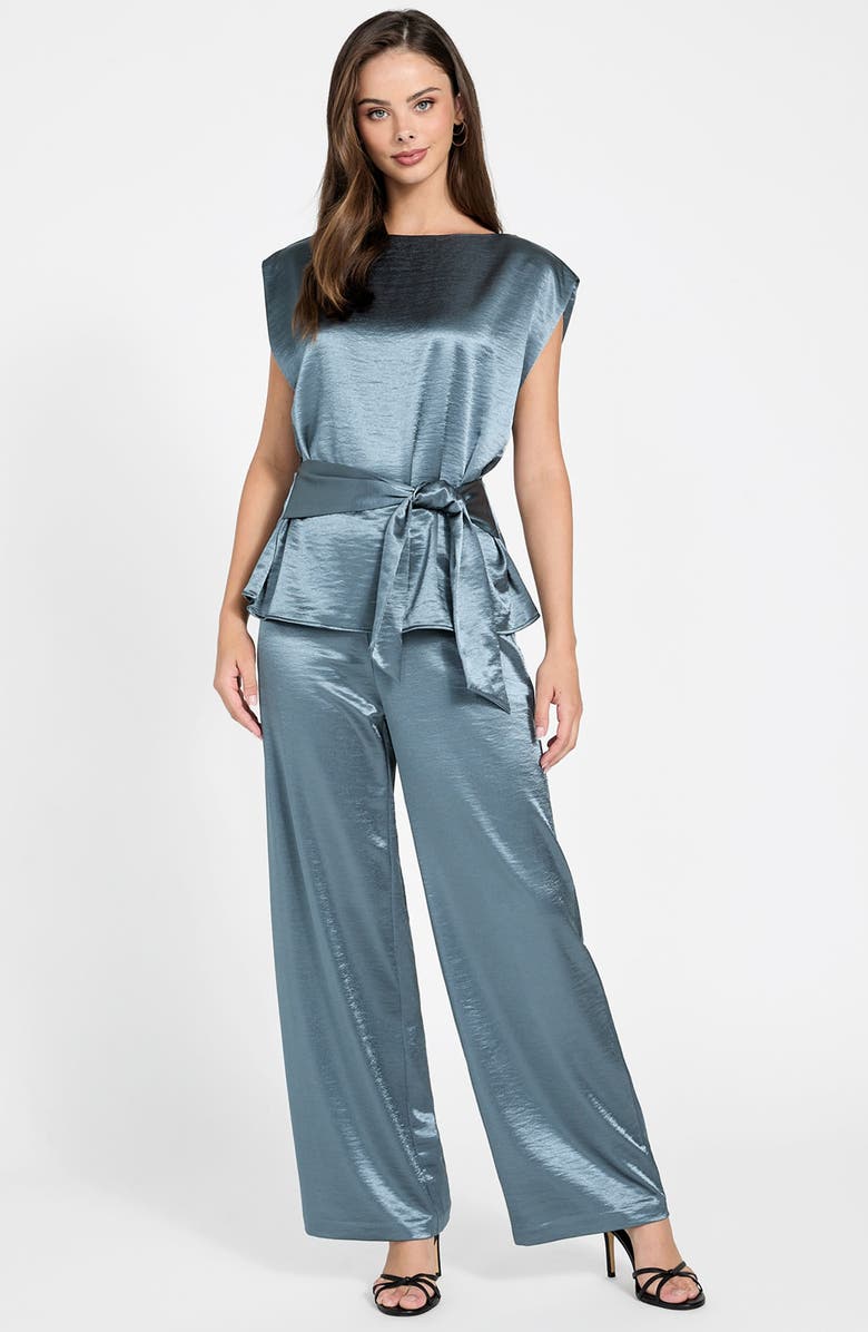 GUESS Mara Satin Top, Alternate, color, Squall Sea