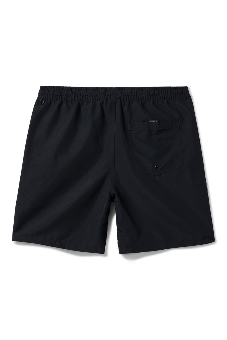 Everyday 17" Solid Stretch Swim Trunks, Alternate, color, BLACK