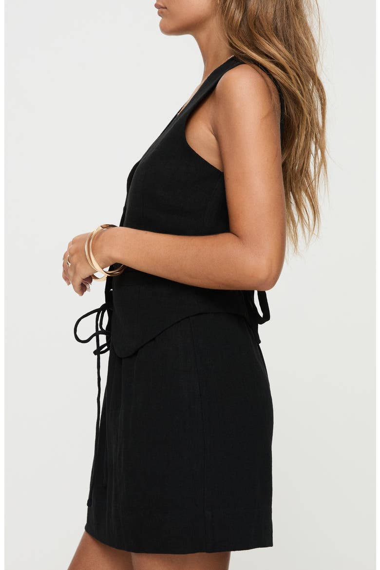 Ginger Linen Blend Vest, Alternate, color, BLACK