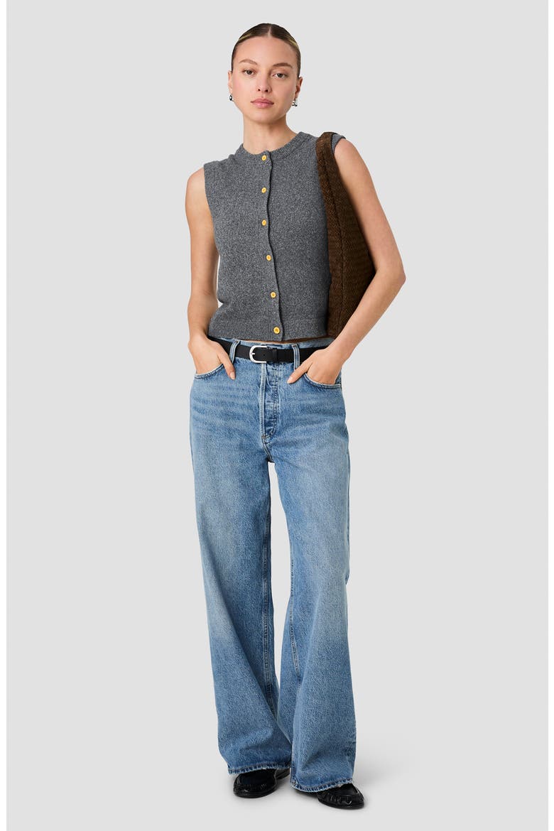 Aleyna Contrast Button Sweater Tank, Alternate, color, STONE HEATHER GREY