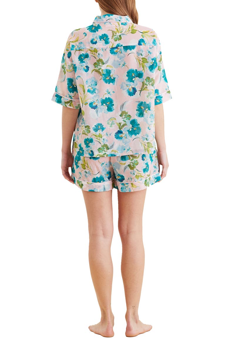 Audrey Floral Cotton & Silk Short Pajamas, Alternate, color, LACE PINK
