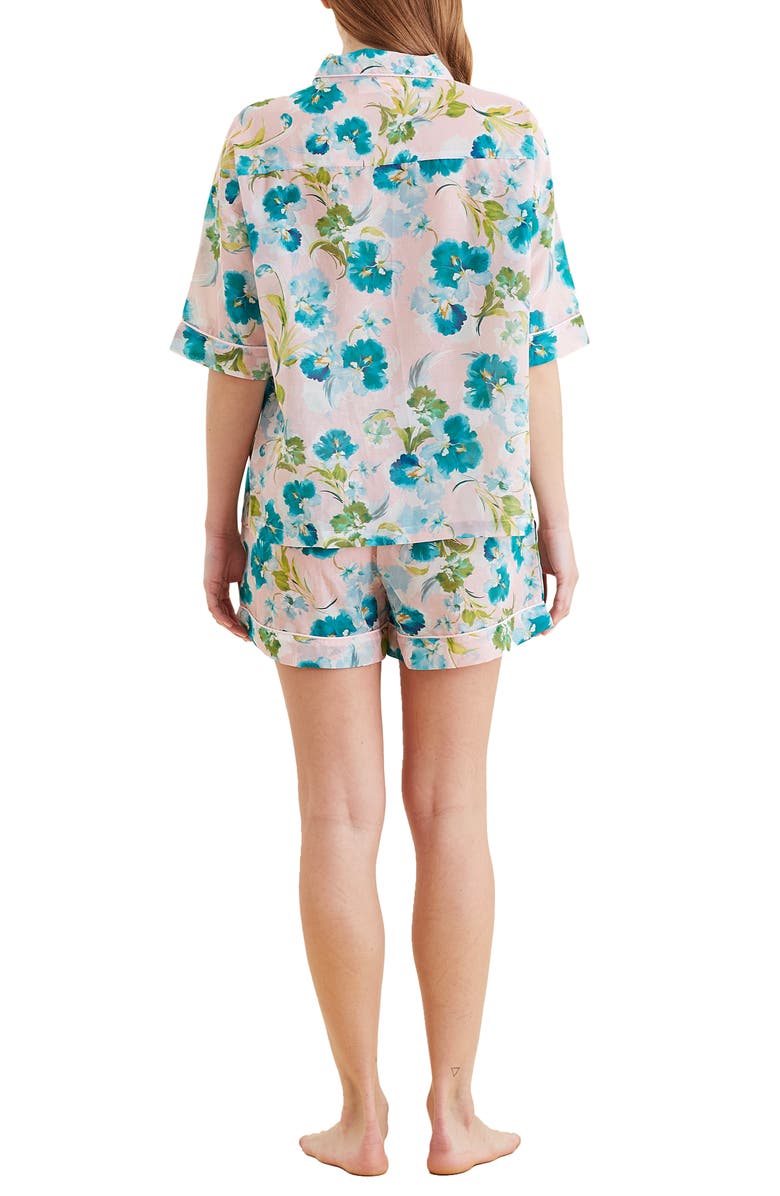 Papinelle Audrey Floral Cotton & Silk Short Pajamas, Alternate, color, Lace Pink