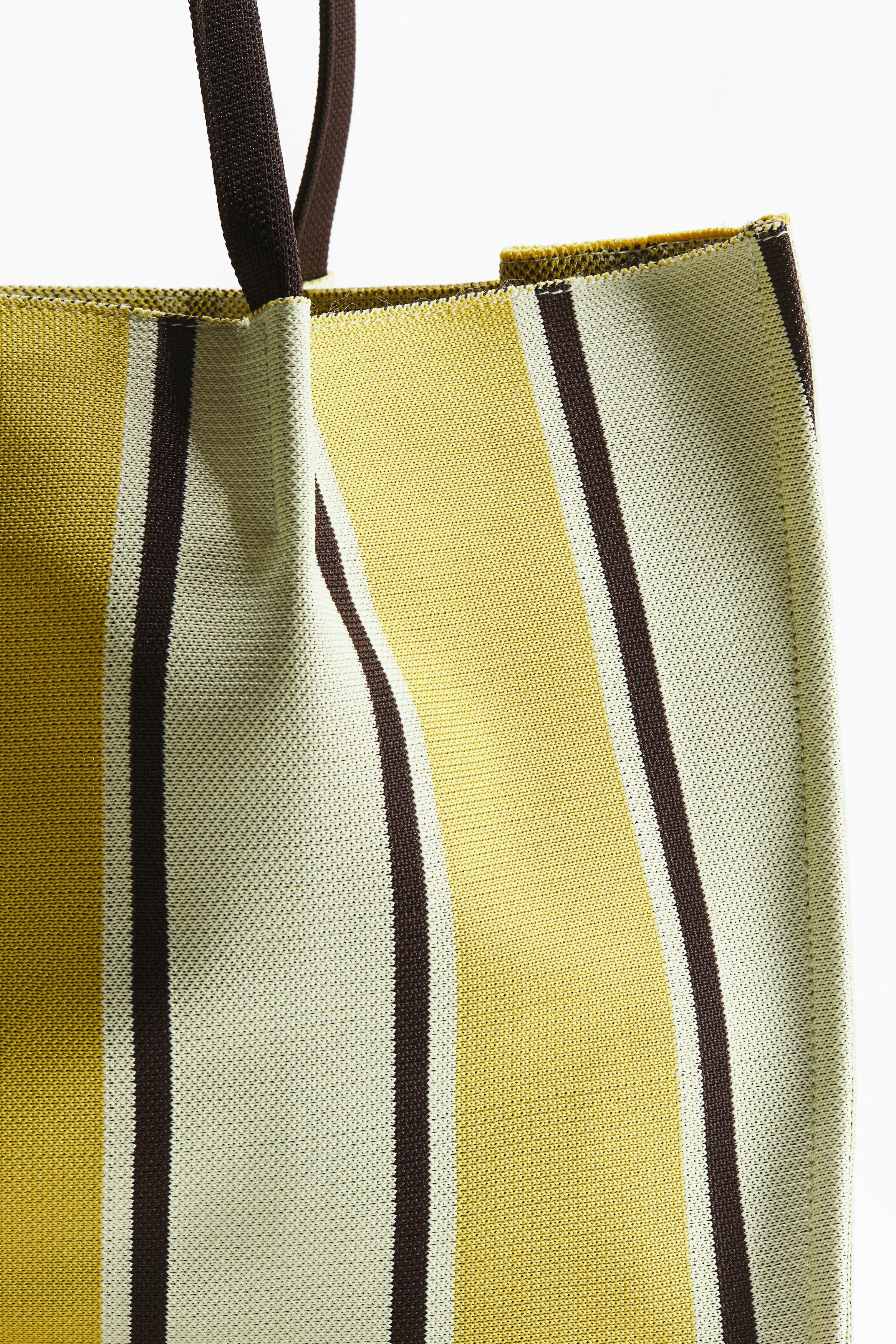 H&M Tote bag, Alternate, color, Light Beige/Yellow Striped