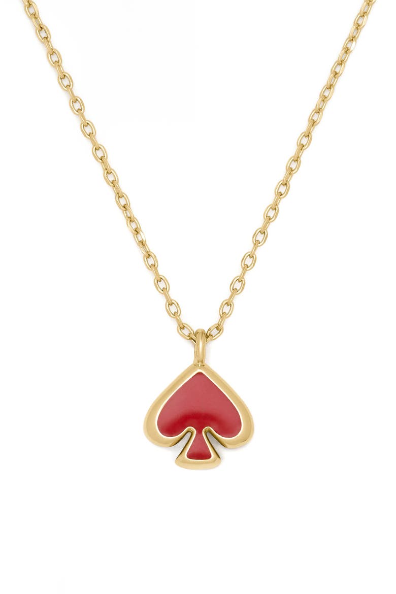 mini spade pendant necklace, Main, color, HOT CINNAMON