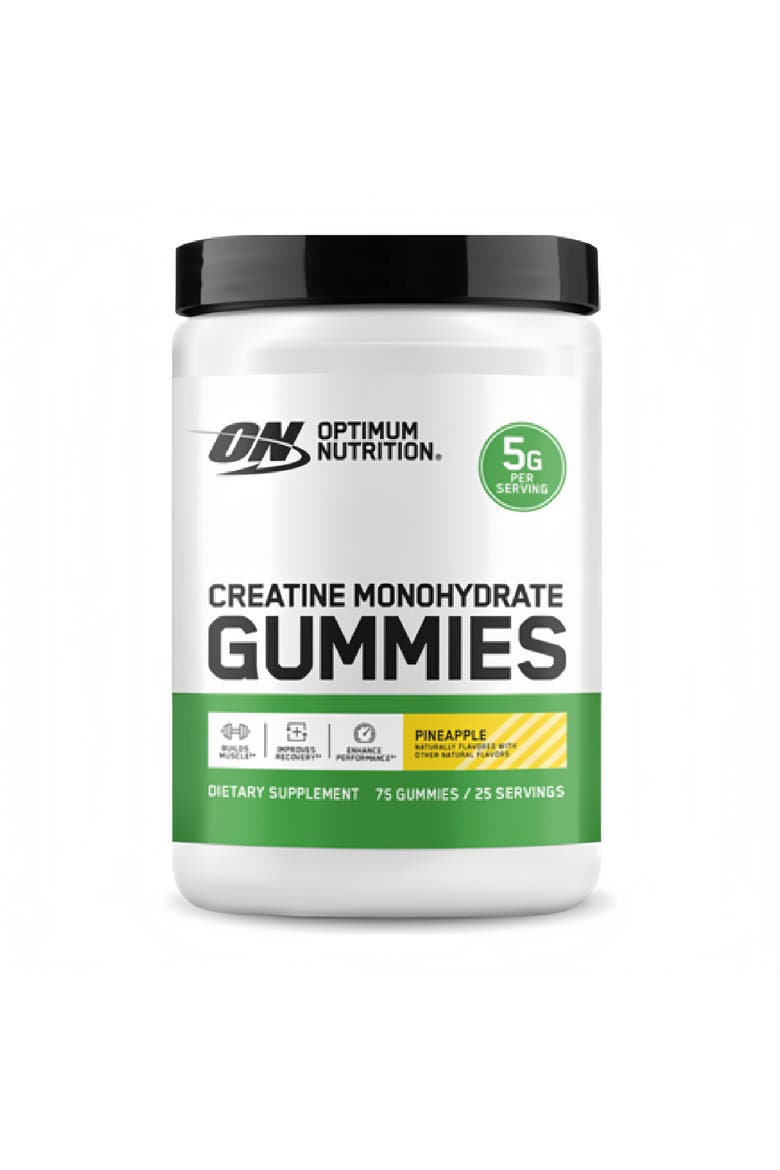 Creatine Gummies (Pineapple) 5g Creatine per Serving, 75 Gummies (25 Servings) Muscle, Power, Strength & Training Volume Support + Post-Workout Recovery, Main, color, None