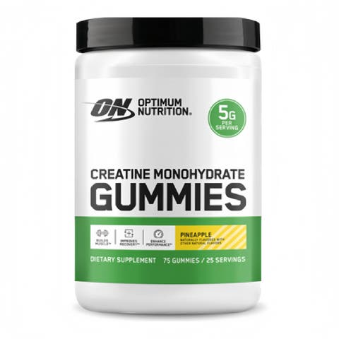 Creatine Gummies (Pineapple) 5g Creatine per Serving, 75 Gummies (25 Servings) Muscle, Power, Strength & Training Volume Support + Post-Workout Recovery