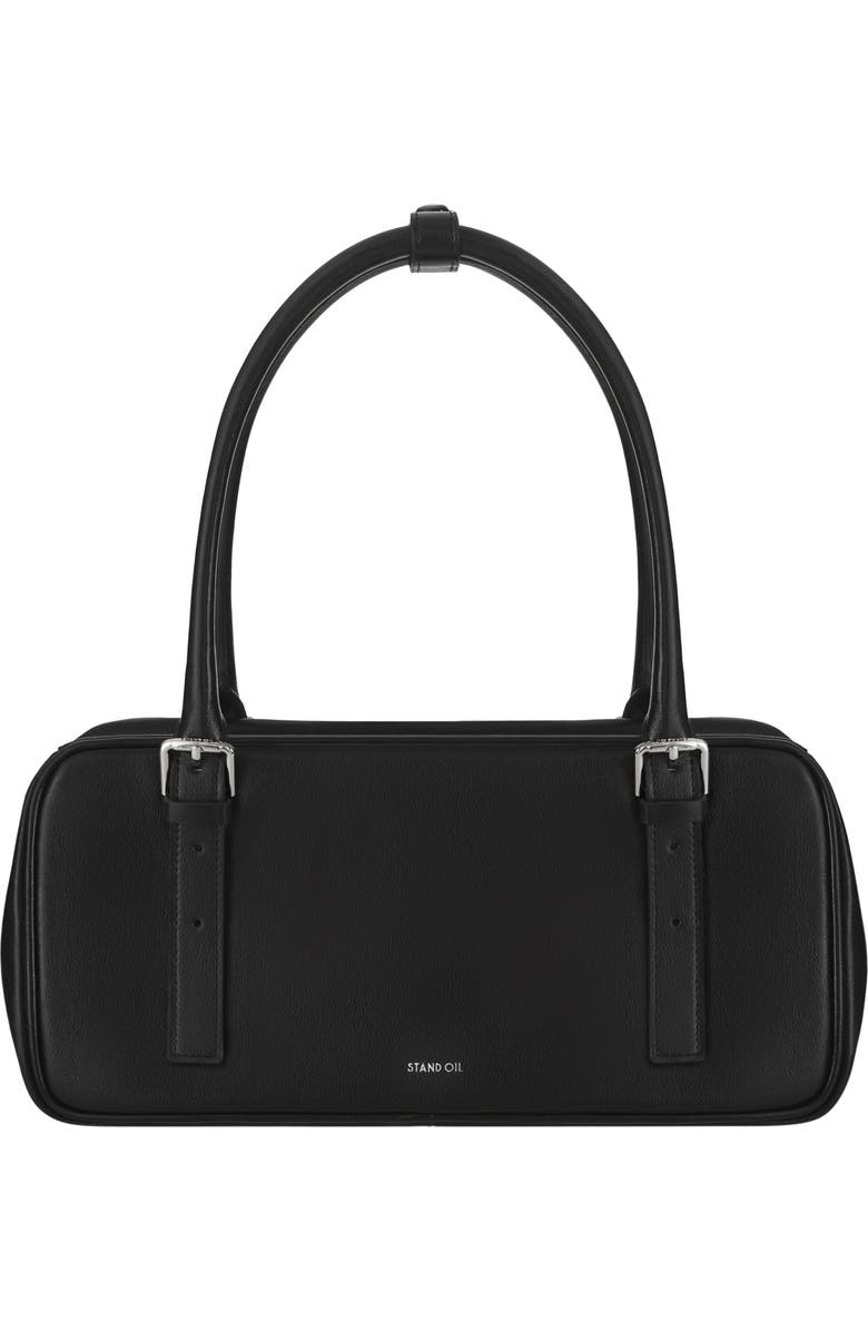 Stand Oil Faux Leather Square Bowling Bag, Main, color,