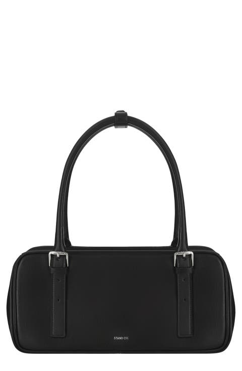 Faux Leather Square Bowling Bag