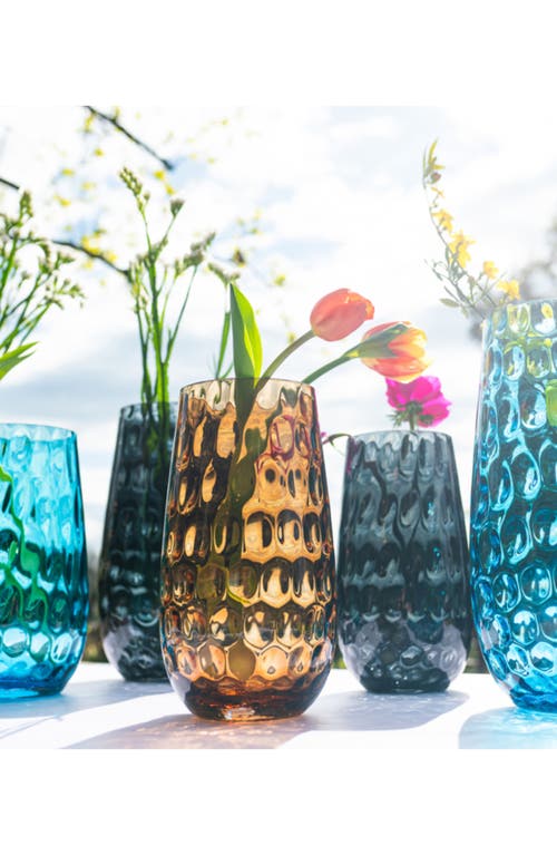 Vietri Bolla Glass Small Pebbled Vase In Brown