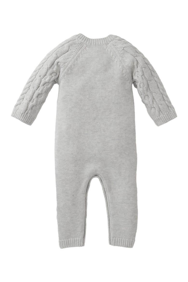 Baby Cable Knit Sweater Romper, Alternate, color, Gray Heather