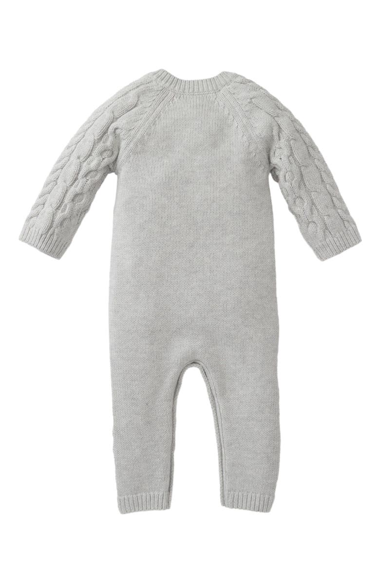 Hope & Henry Baby Cable Knit Sweater Romper, Infant, Alternate, color, Gray Heather