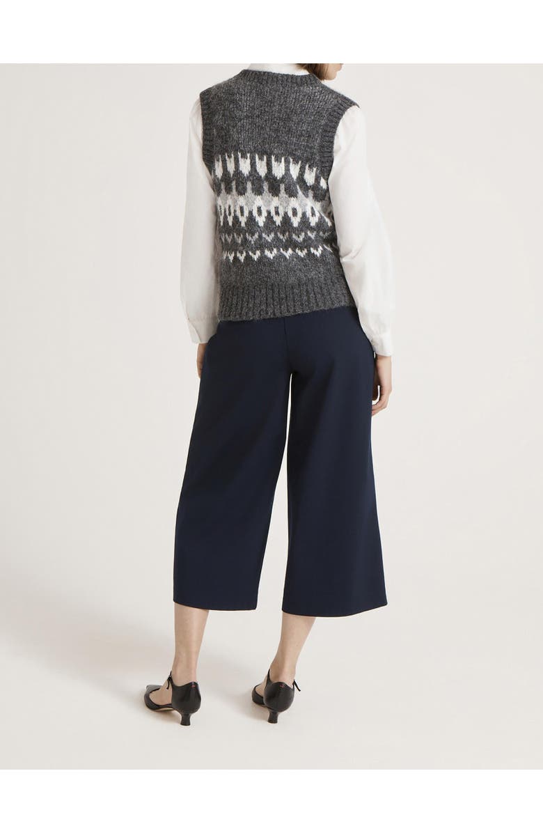 Finery London Fair Isle V Neck Sweater Vest, Alternate, color, Grey Marl