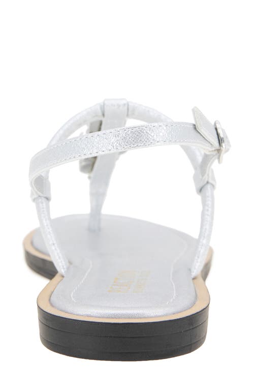 Reaction Kenneth Cole Sera T-strap Sandal In Silver Metallic