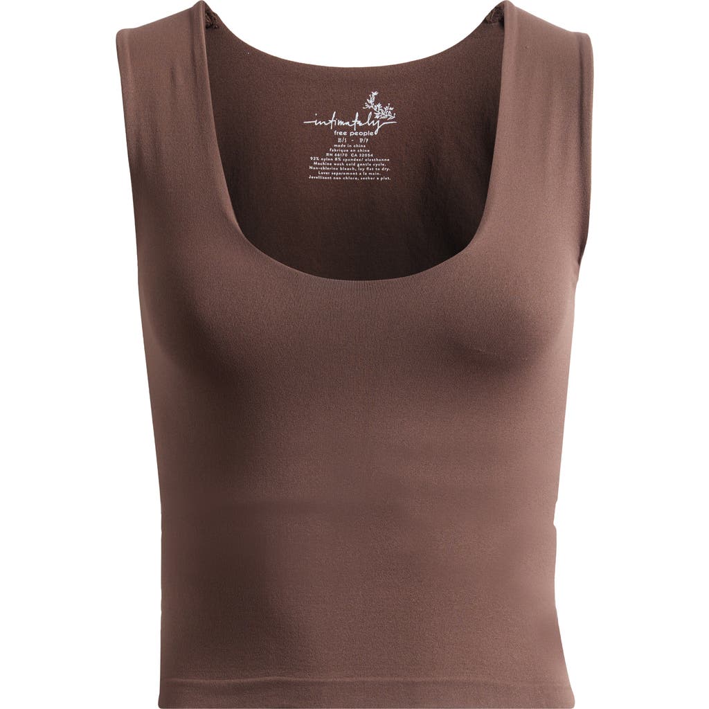 Free People Clean Lines Seamless Muscle Fit Camisole In Brown