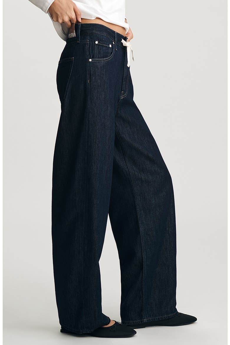 Nella Drawstring High Waist Jeans, Alternate, color, RINSE WELL BLUE