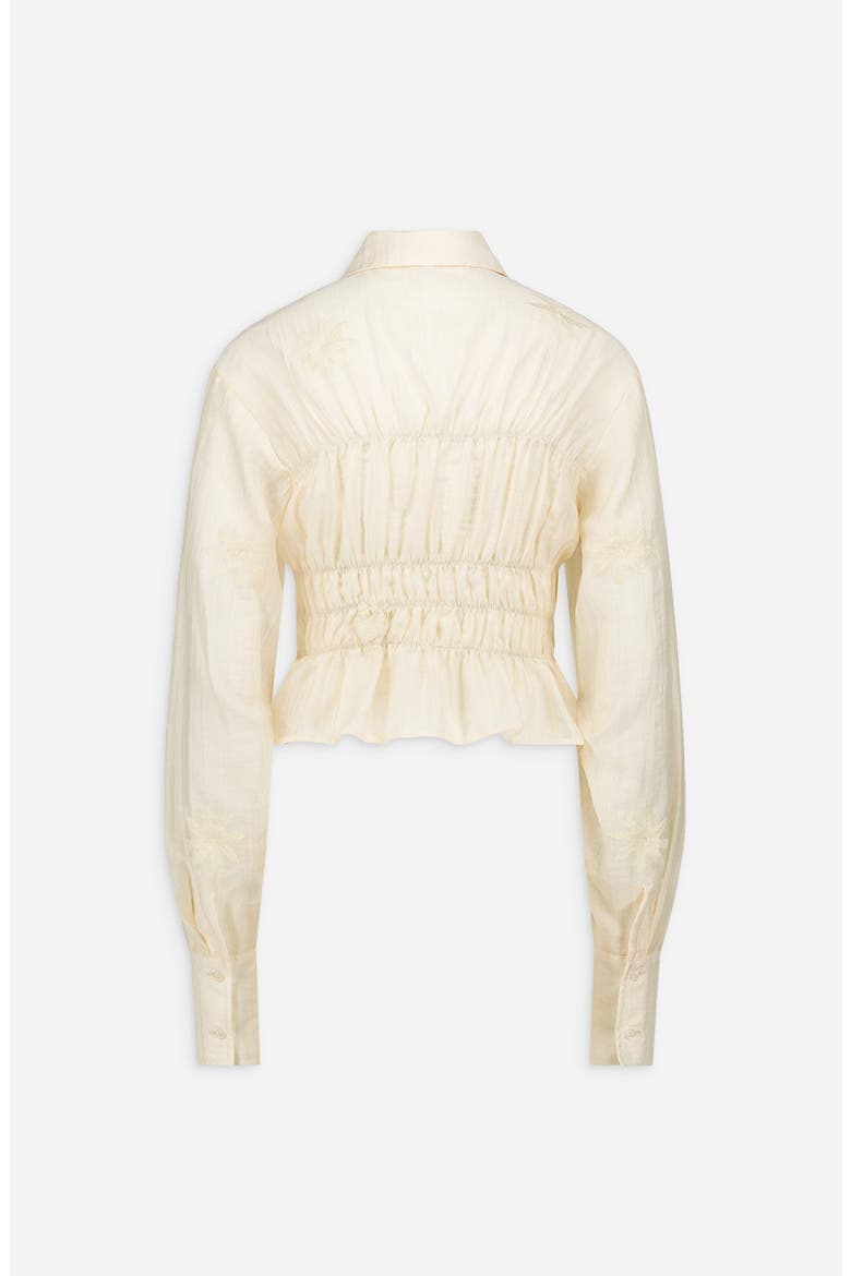 Kaia Floral Embroidered Button Up Shirt, Alternate, color, Butter Yellow
