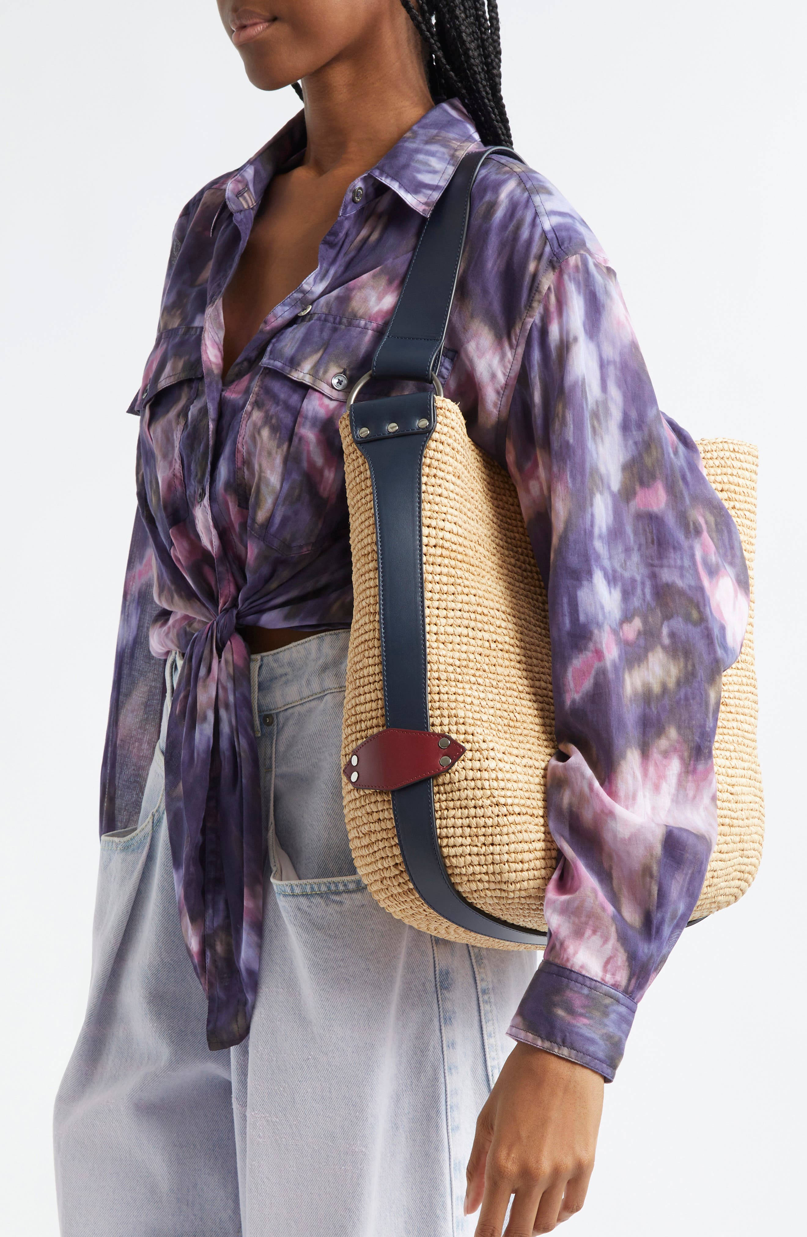 Isabel Marant Bayia XO Capsule Raffia Tote, Alternate, color, 
