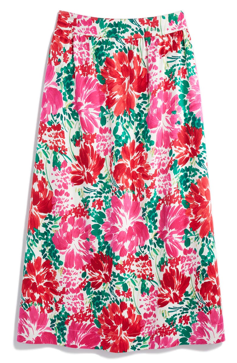 vineyard vines Floral Cotton & Silk Faille Midi Skirt, Alternate, color, 