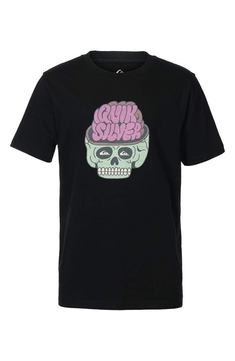 Quiksilver Kids' Skulled Out Cotton Graphic T-Shirt, Main, color, Black