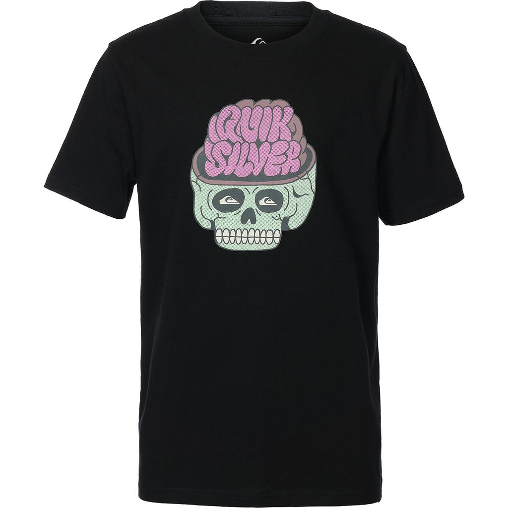 Quiksilver Kids' Skulled Out Cotton Graphic T-shirt In Green