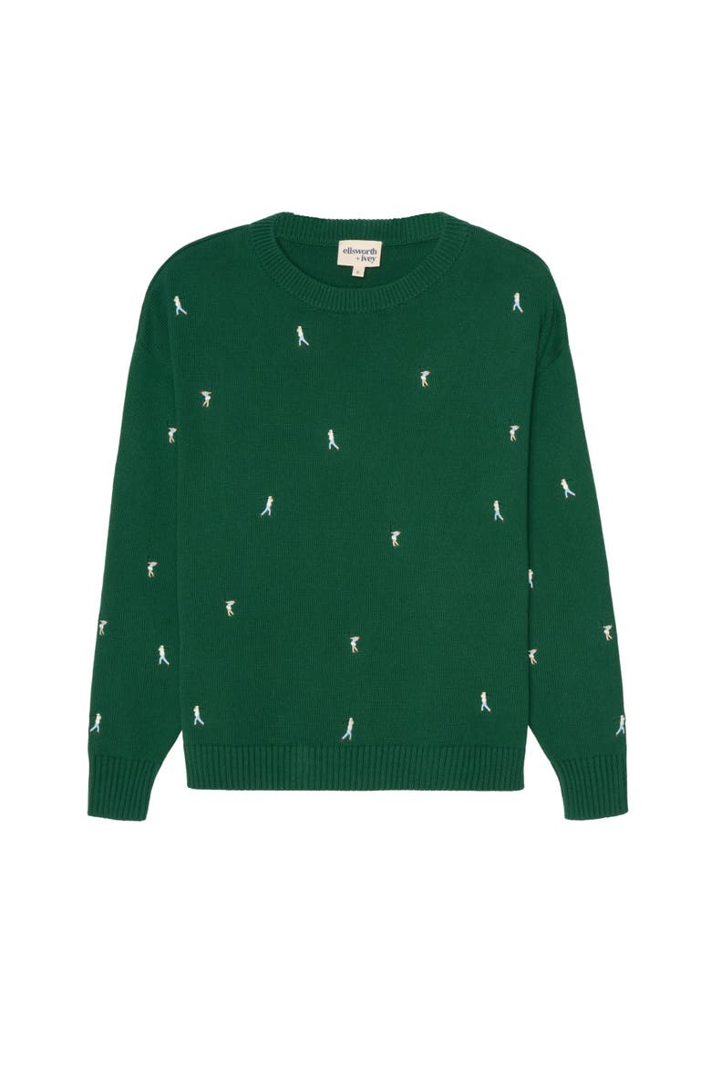 Riley Crewneck Sweater - All Over Par, Main, color, Green