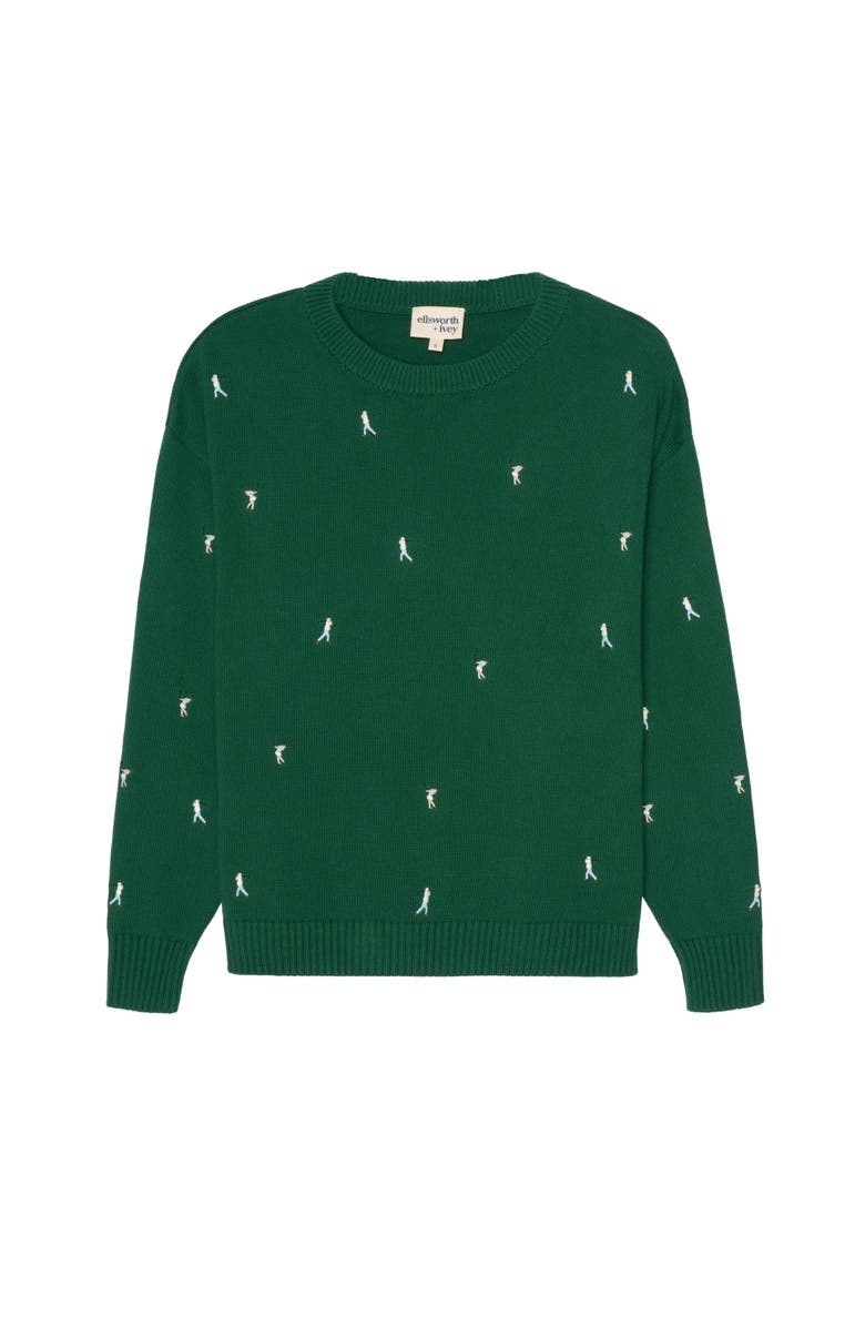Ellsworth + Ivey Riley Crewneck Sweater - All Over Par, Main, color, Green