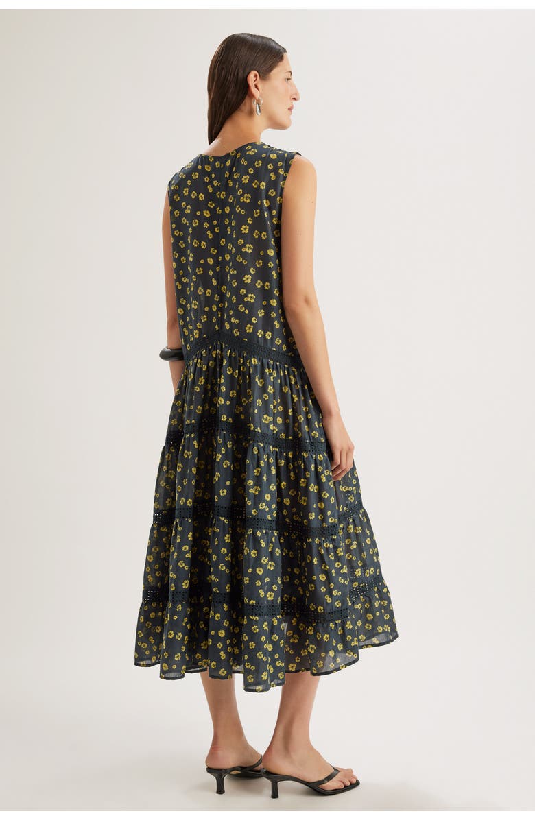Merlette Wallis Print Dress, Alternate, color, Lemon Navy Floral Print