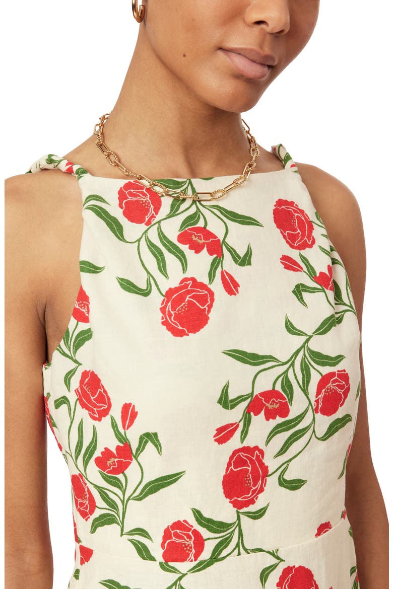 Floral Print Asymmetrical Dress, Alternate, color, WHITECAP GRAY ALLOVER FLORAL