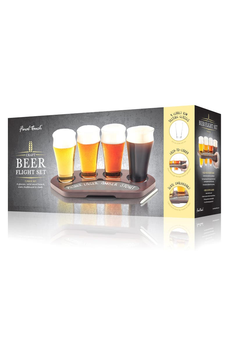 FINAL TOUCH Craft Beer Flight Set, Alternate, color, Clear
