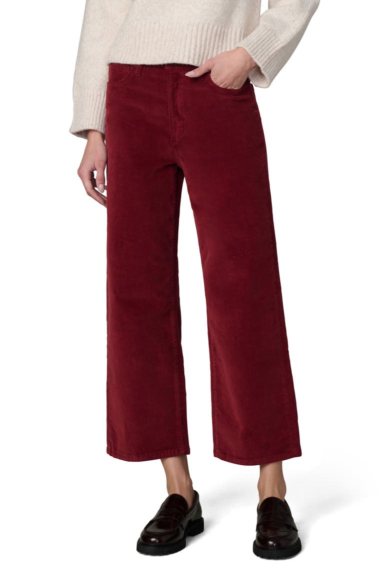 The Blake High Waist Crop Wide Leg Corduroy Jeans, Main, color, SYRAH
