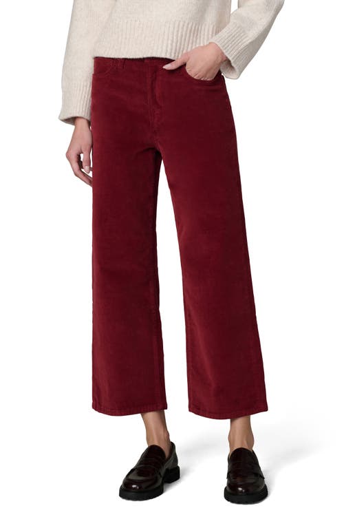 Joe's Jeans The Blake High Waist Crop Wide Leg Corduroy Jeans In Red