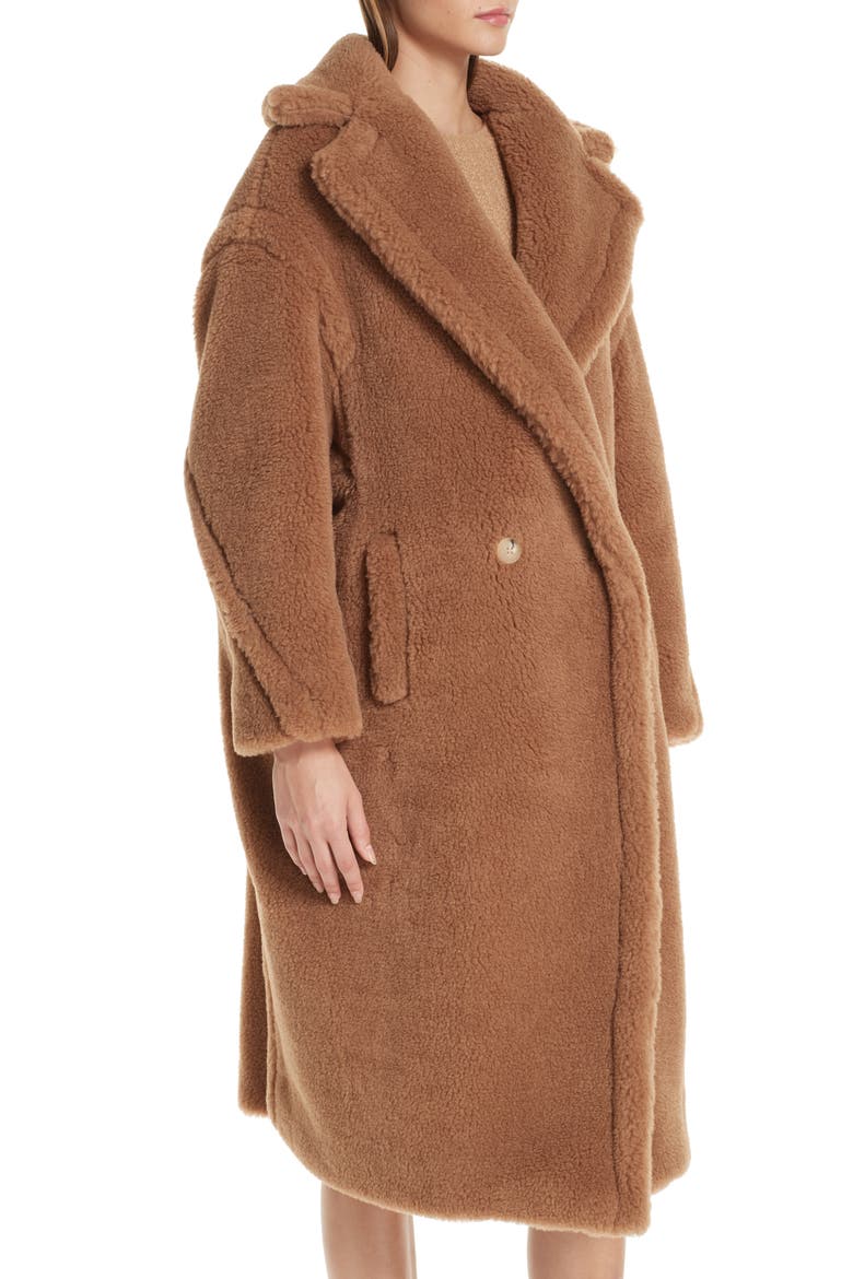Teddy Bear Icon Faux Fur Coat, Alternate, color, CAMEL
